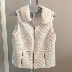 White House Black Market Snow Bunny White puffer vest